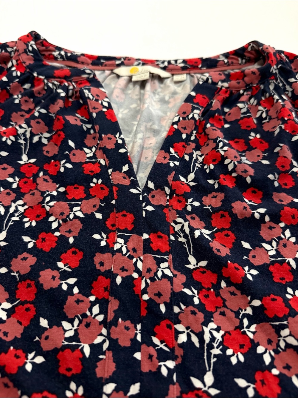 BODEN Willow Dark Floral‎ Midi Dress Size 8 Long Sleeve V-Neck Pullover Fall - Picture 6 of 16